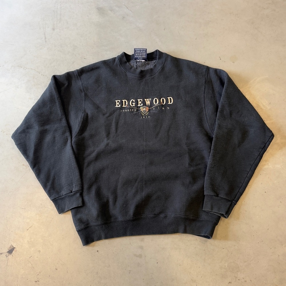 Camp David Edgewood Country Club 1930 Mens Crewneck Sweatshirt Black Large USA